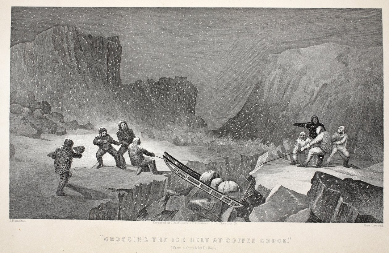 Crossing the Ice Belt at Coffee Gorge, illustration fra 