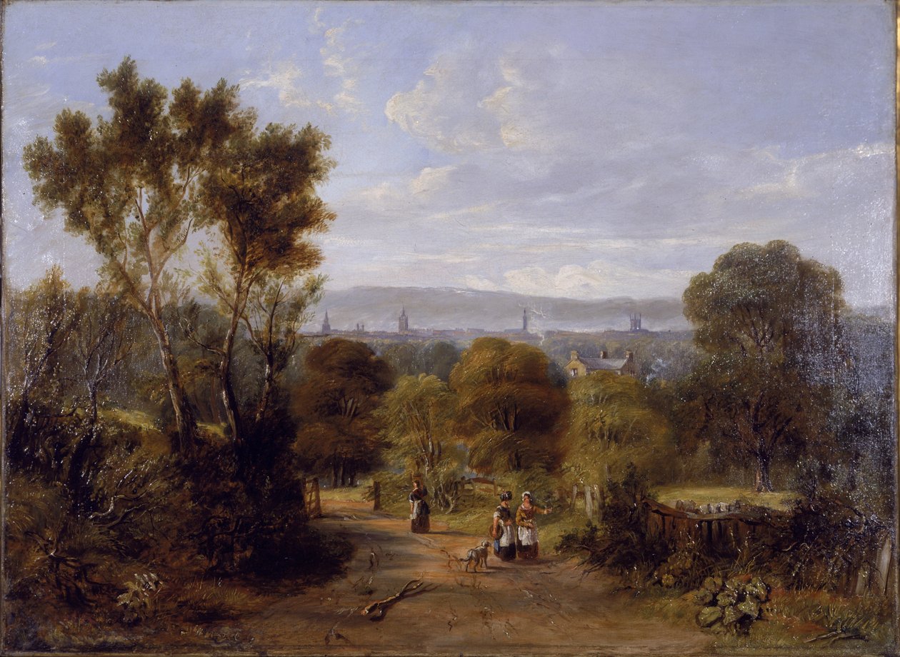 Udsigt i Jesmond, Newcastle upon Tyne, ca. 1845 af Elizabeth Burdon Sanderson