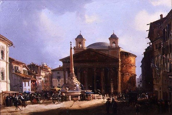Pantheon, Rom (olie på panel) af Elizabeth Hunter Blair