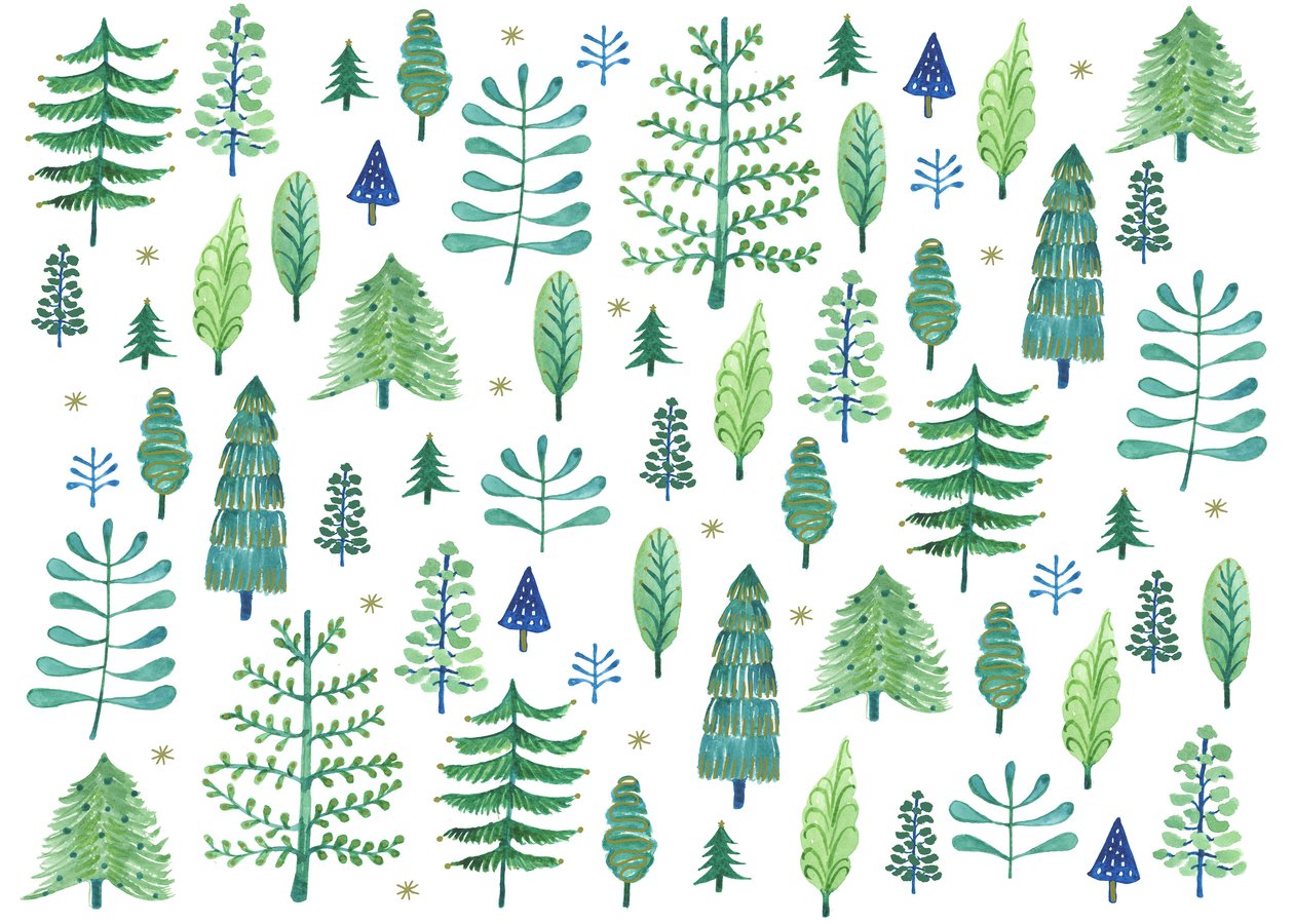 Enchanted Forest, 2017 (akvarel) af Elizabeth Rider