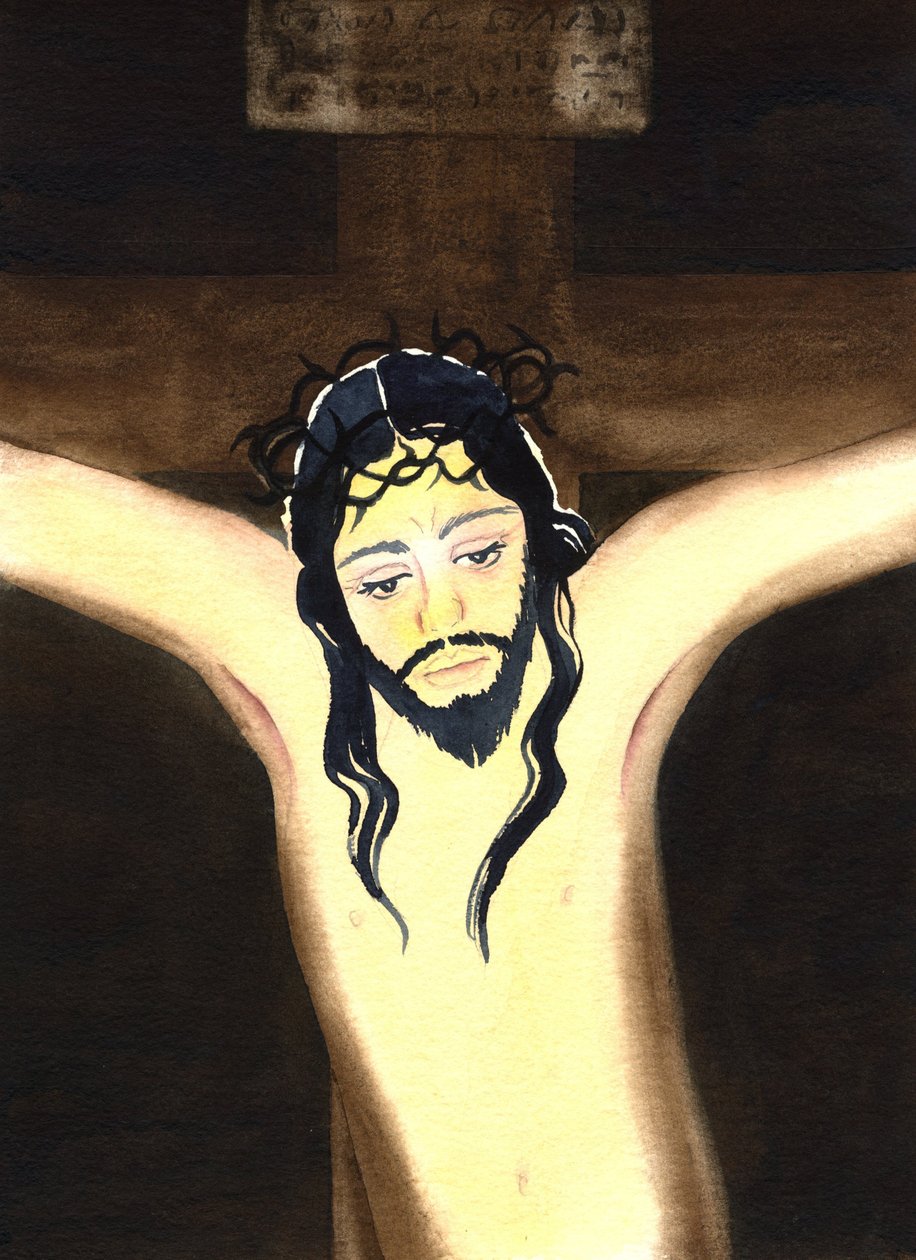 The Crucifixion, 2001 (w/c på papir) af Elizabeth Wang