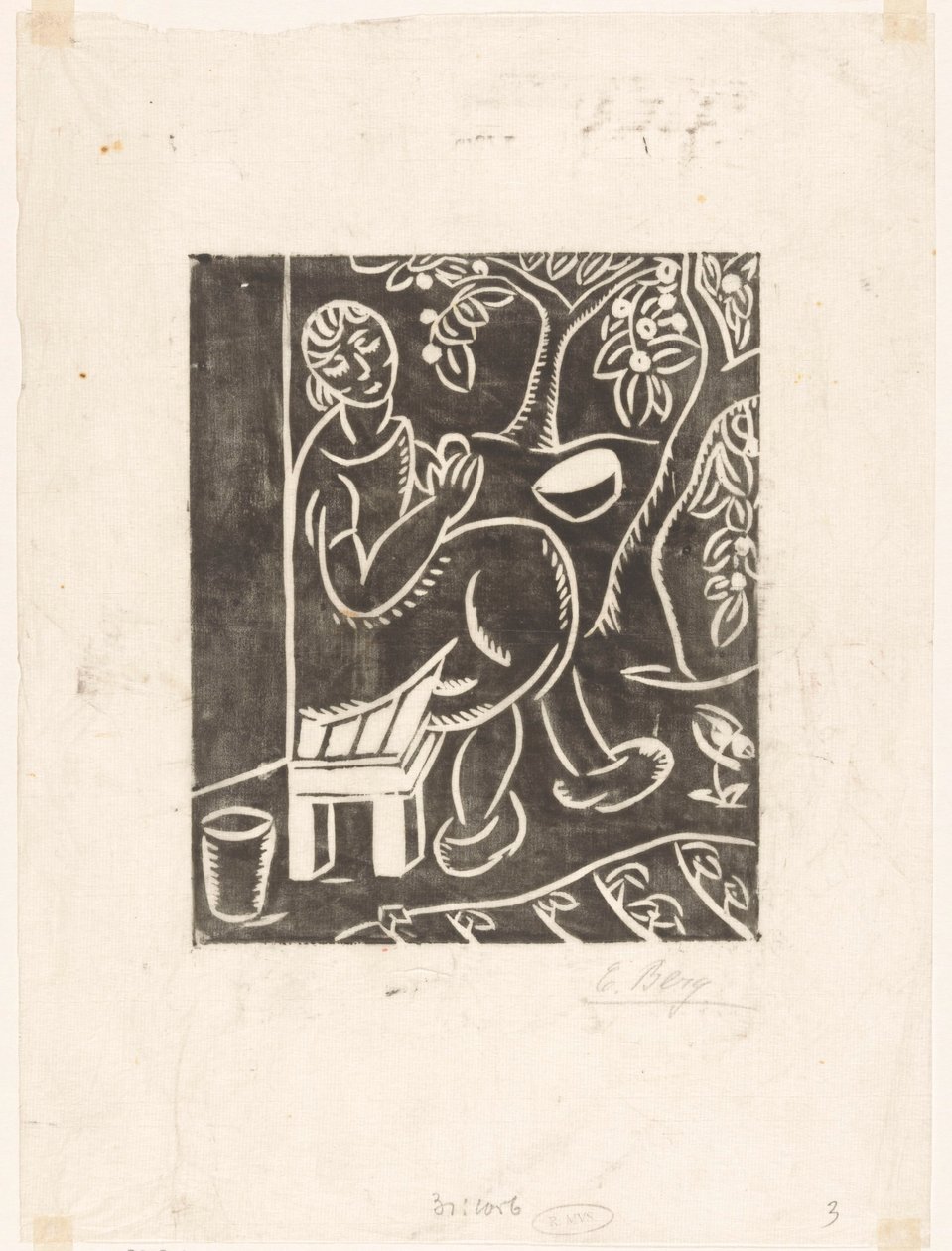 Kvinde på sofaen af Else Berg (signed by artist)