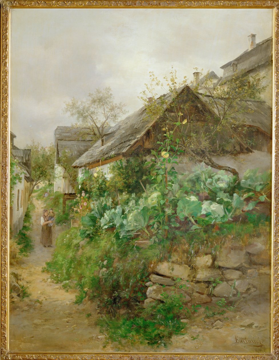 Krautgarten - Cabbage patch ... (maleri på lærred) af Emil Barbarini