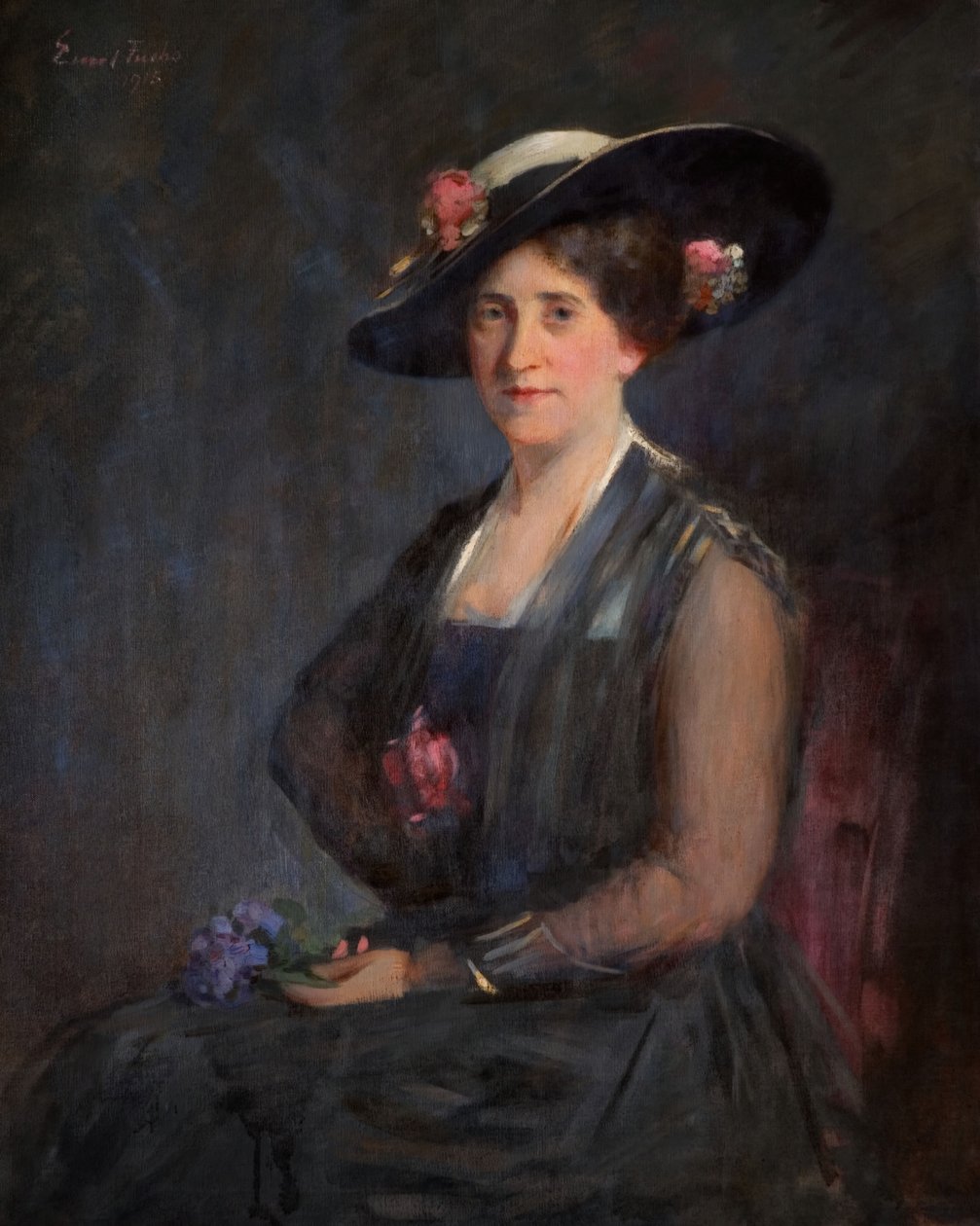 Portræt af Olga Myers fru, 1915. af Emil Fuchs