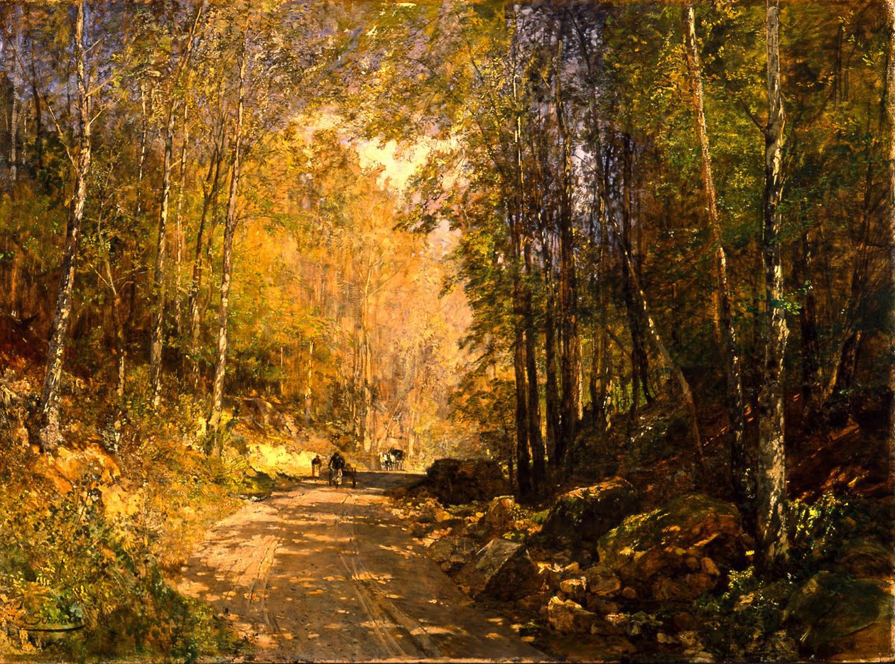 Skovvej nær Schärfling, 1890 af Emil Jakob Schindler