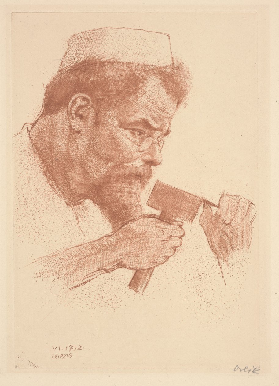Max Klinger at Work af Emil Orlik