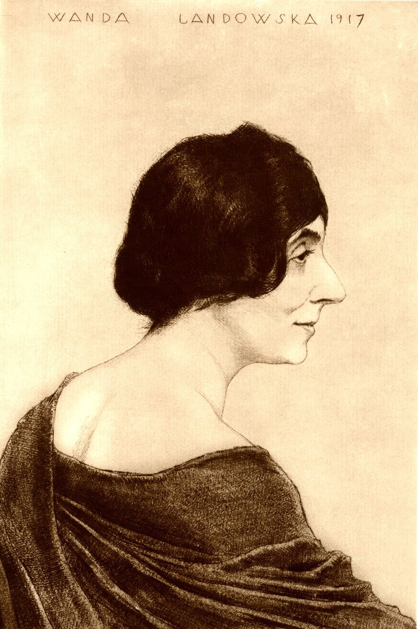 Portræt af Wanda Landowska 1879-1959, 1917 af Emil Orlik