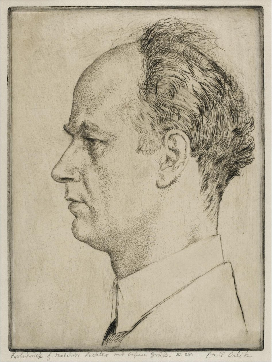 Portræt af Wilhelm Furtwängler 1886-1954, 1928 af Emil Orlik