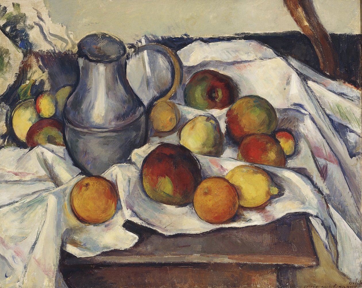 Stilleben med æbler; stilleben med æbler, af Emil Orlik