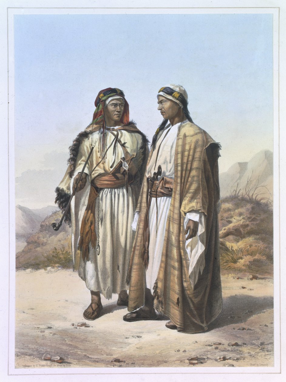 En Mahazi og en Soualeh-beduin, illustration fra 