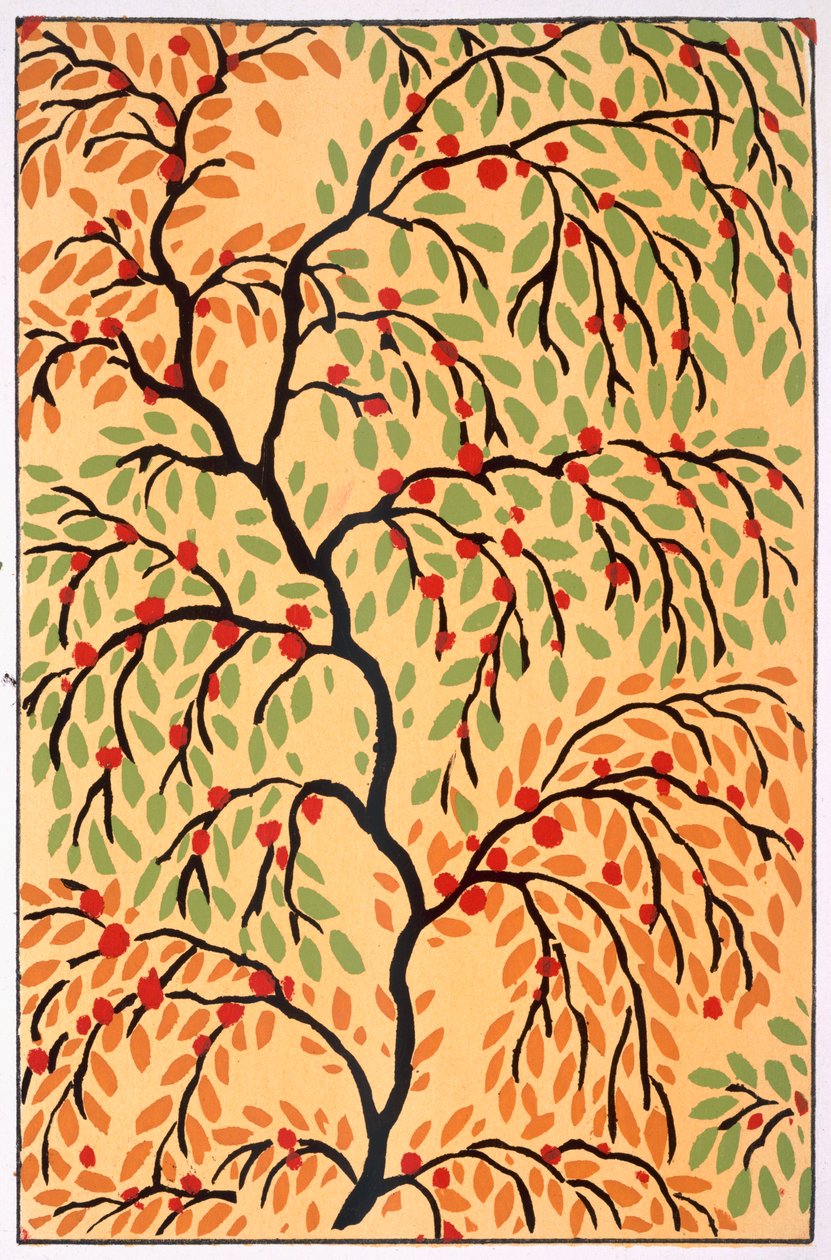 Buketter og løv ca. 1925 (farve litho) af Émile Allain Séguy