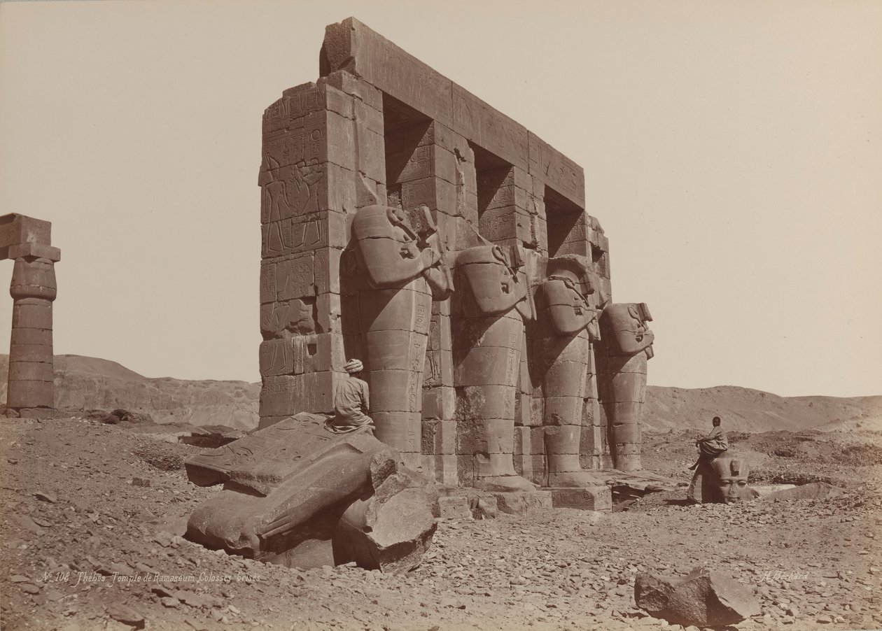 Theben, Temple of Ramasseum, Shattered Colossi, 1870