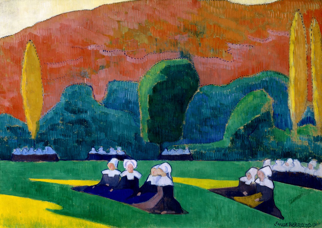 Bretonske kvinder deltager i en benådning af Emile Bernard