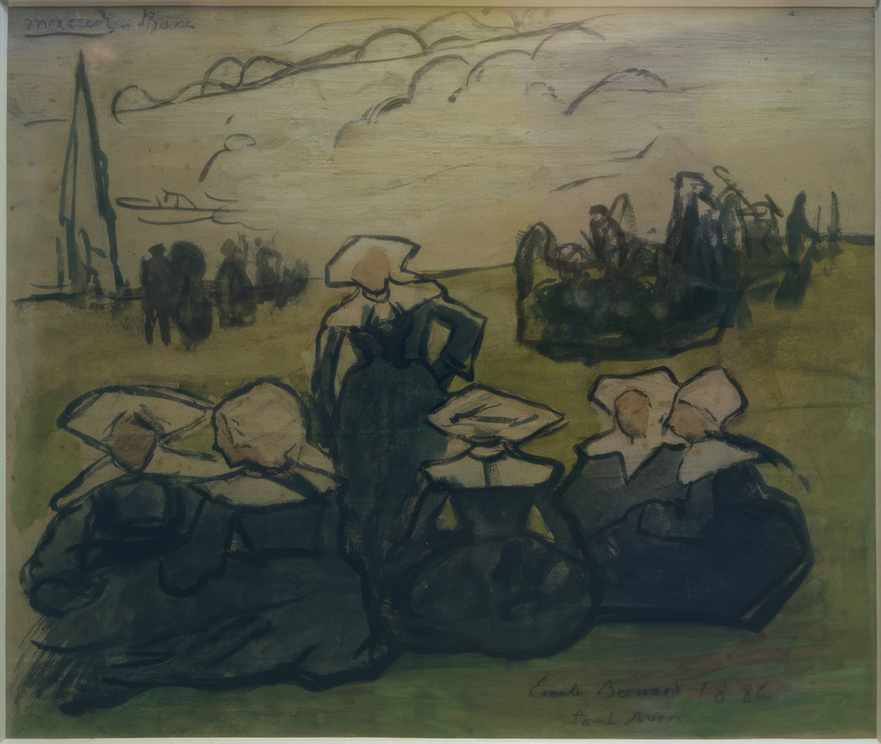Bretonske kvinder på engen af Emile Bernard