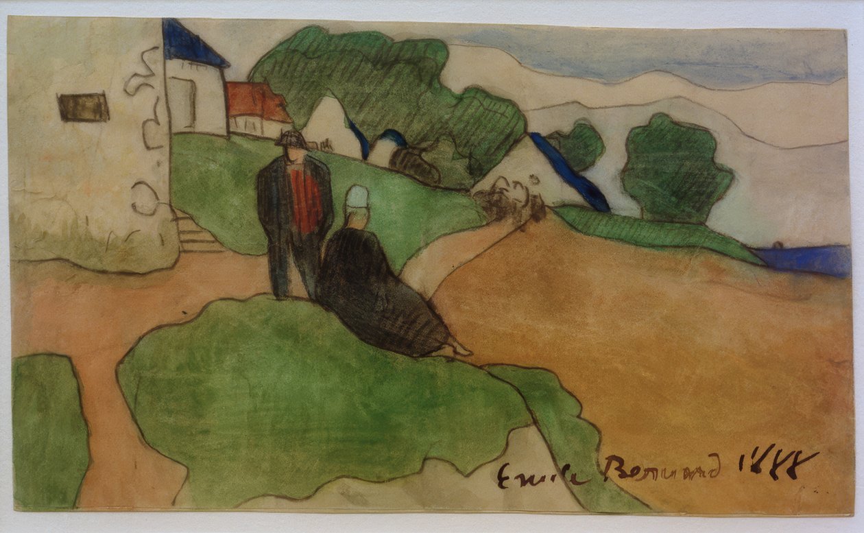 Breton landsby af Emile Bernard