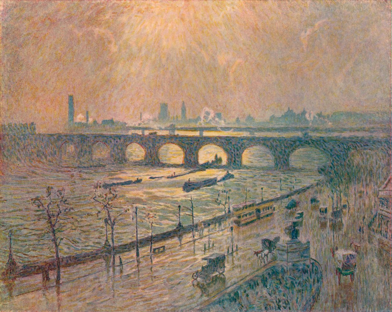 Waterloo Bridge - A Rainy Day, c1917 af Emile Claus
