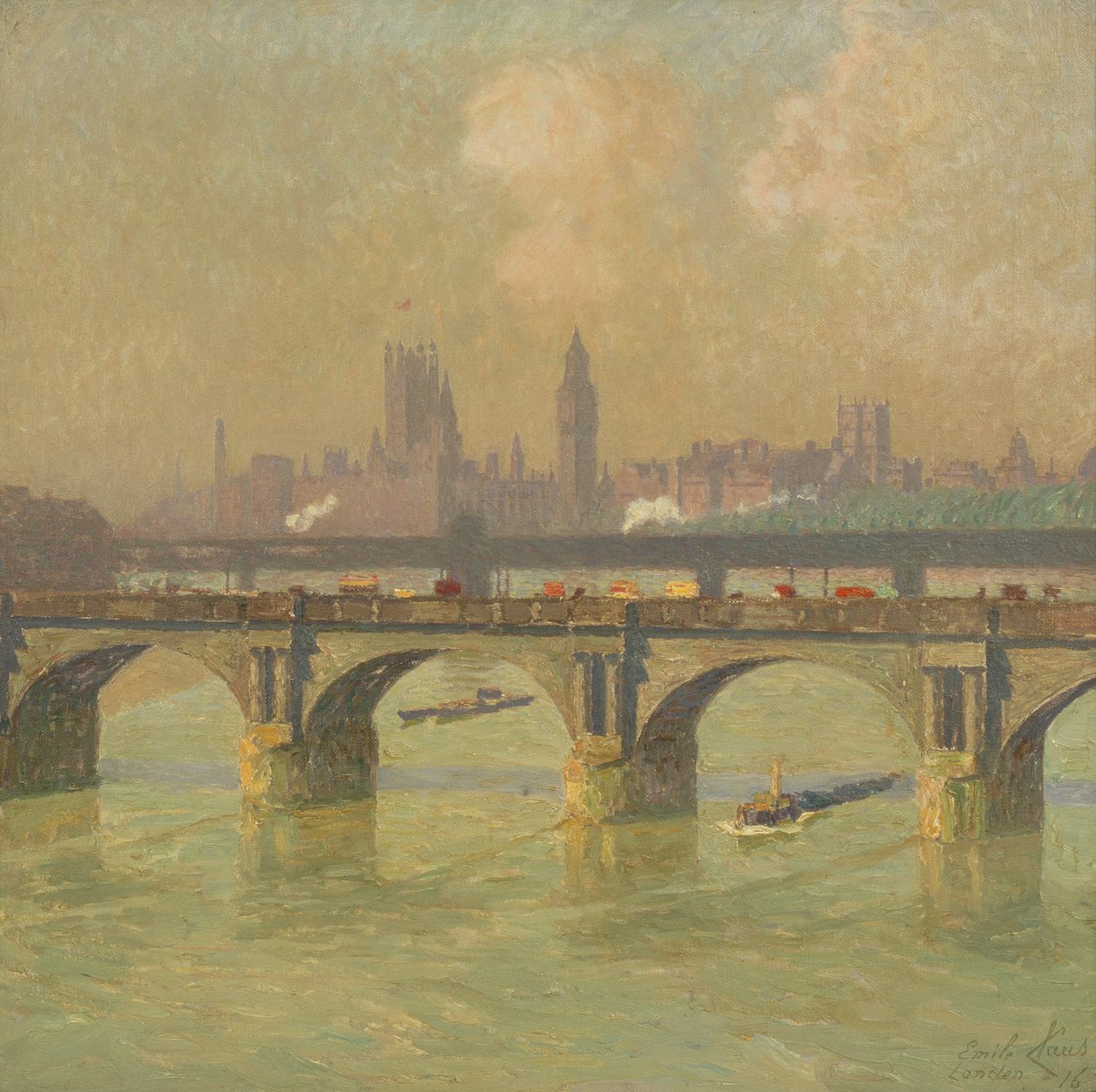 Waterloo Bridge og Hungerford Bridge af Emile Claus