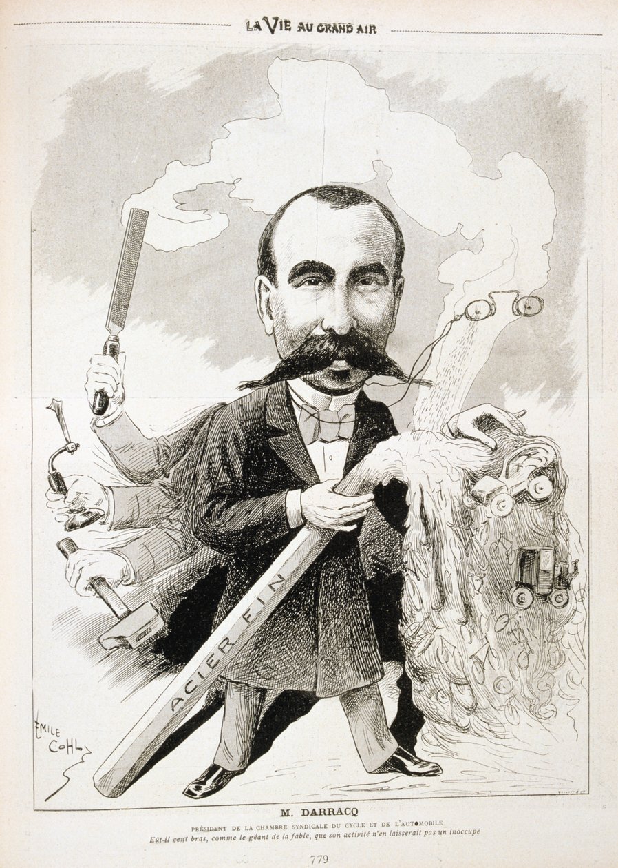 Pierre-Alexander Darracq, fransk bilfabrikant, 1901 af Emile Cohl