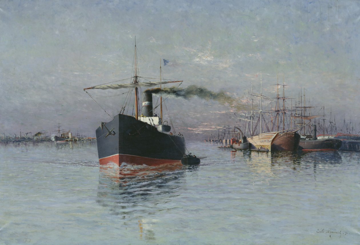 Den store dok i Dunkirk, 1890 af Emile Maillard