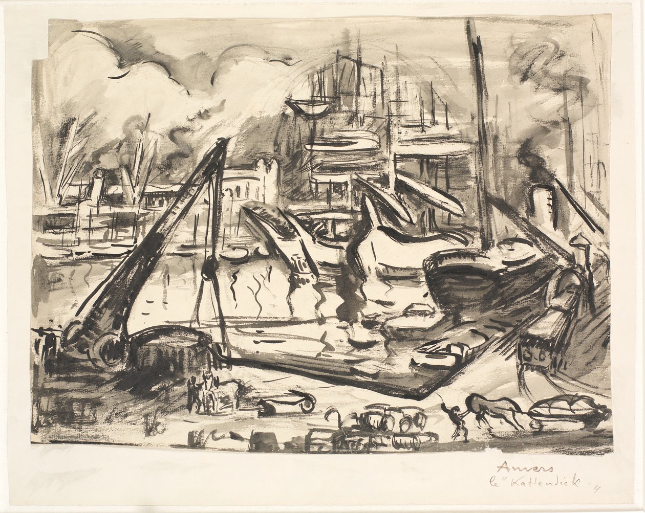 Havnebassinet Kattendick i Antwerpen. af Emile Othon Friesz
