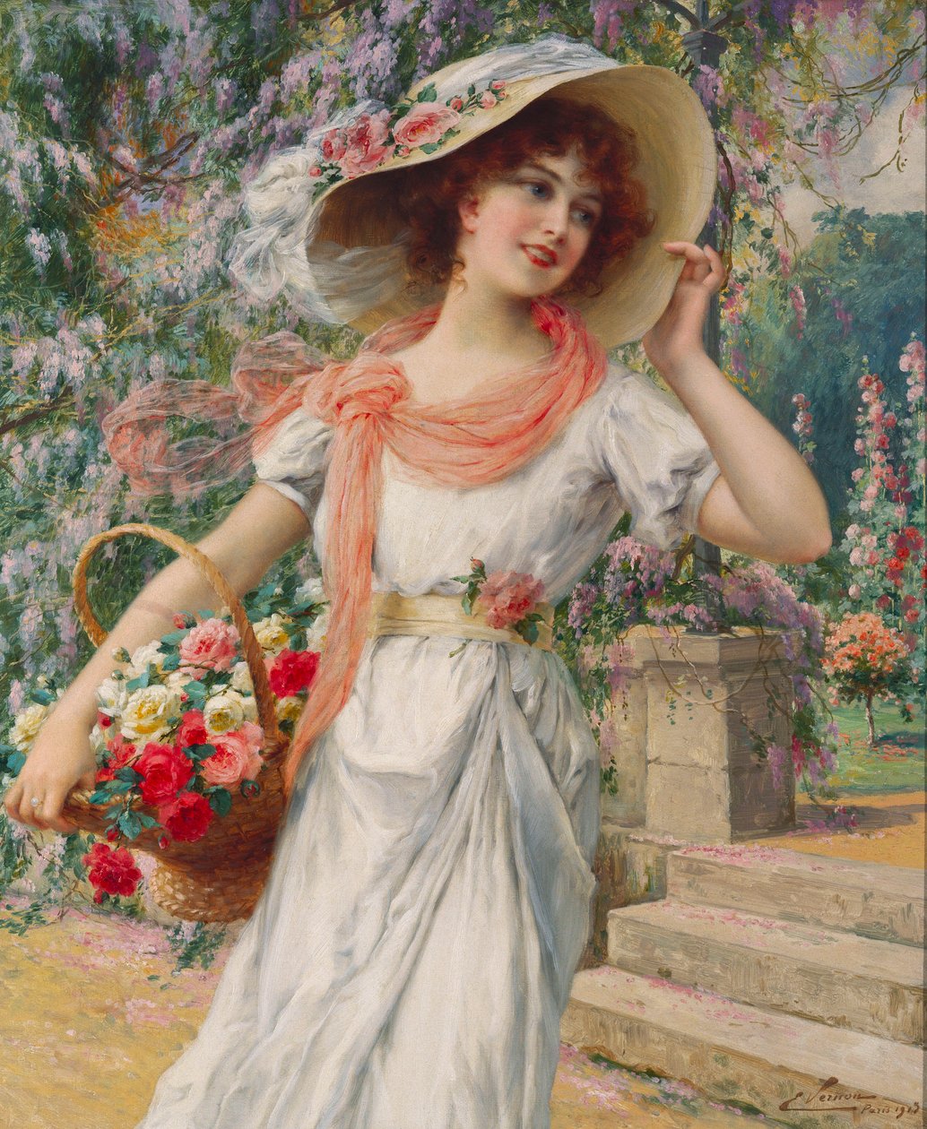 Blomsterpigen af Emile Vernon