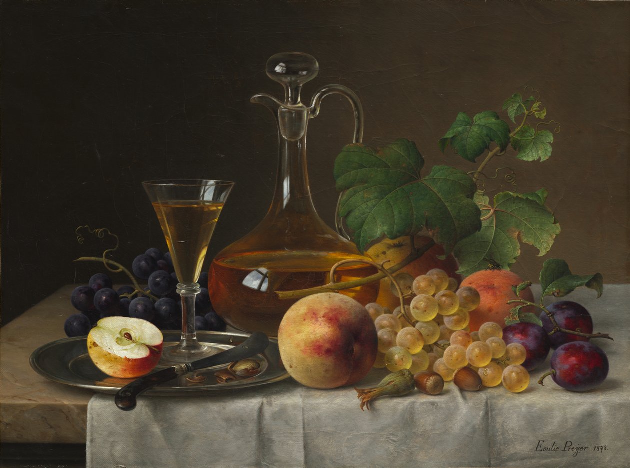 Stilleben med frugt, 1873. af Emilie Preyer