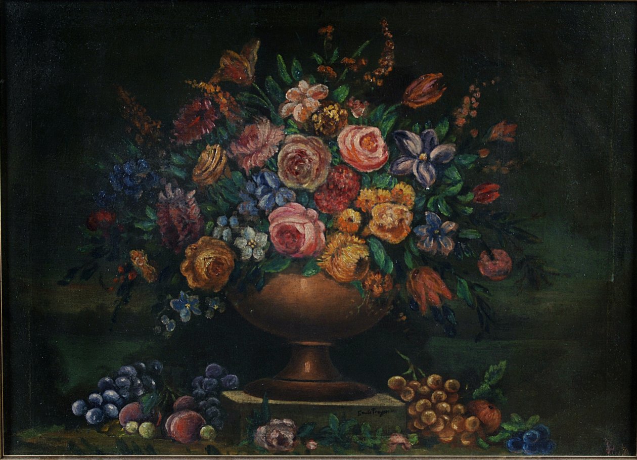 Vase med blomster af Emilie Preyer