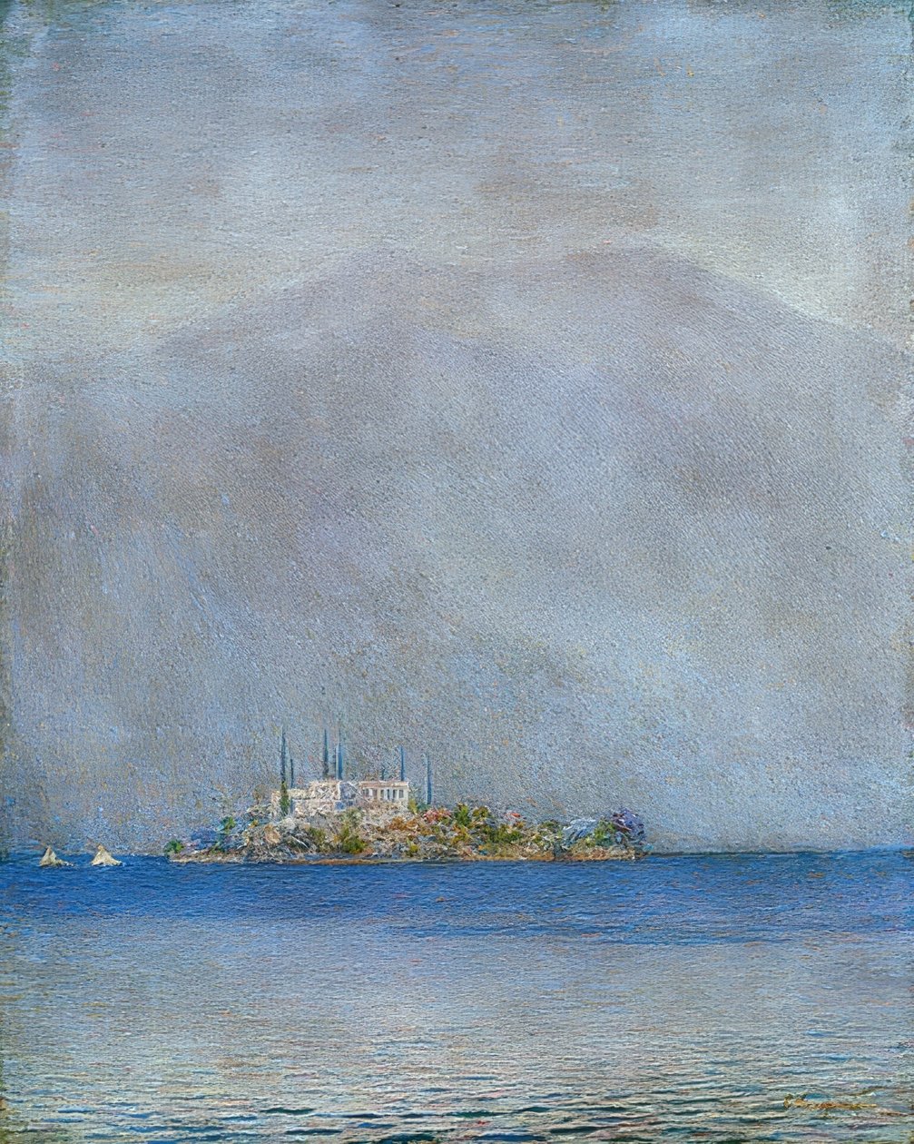 San Giulio Island af Emilio Longoni