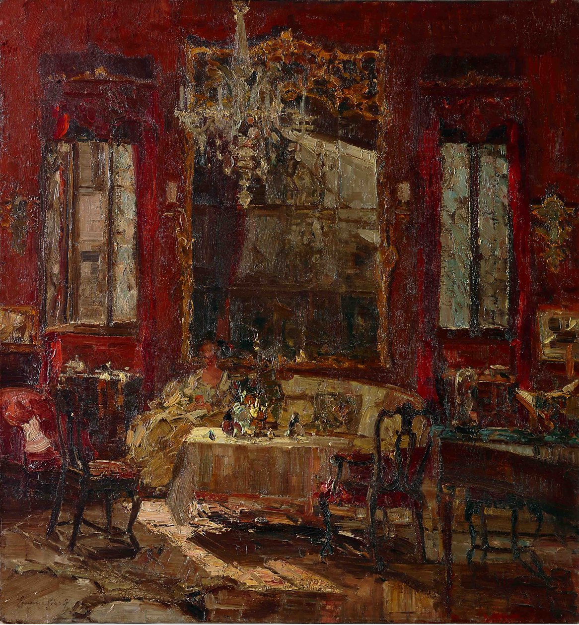 Rødt værelse, ca. 1922. af Emma Ciardi