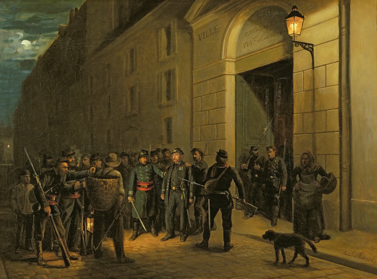 Arrestation af generalerne Lecomte og Clement Thomas under Pariserkommunen af Emmanuel Masse