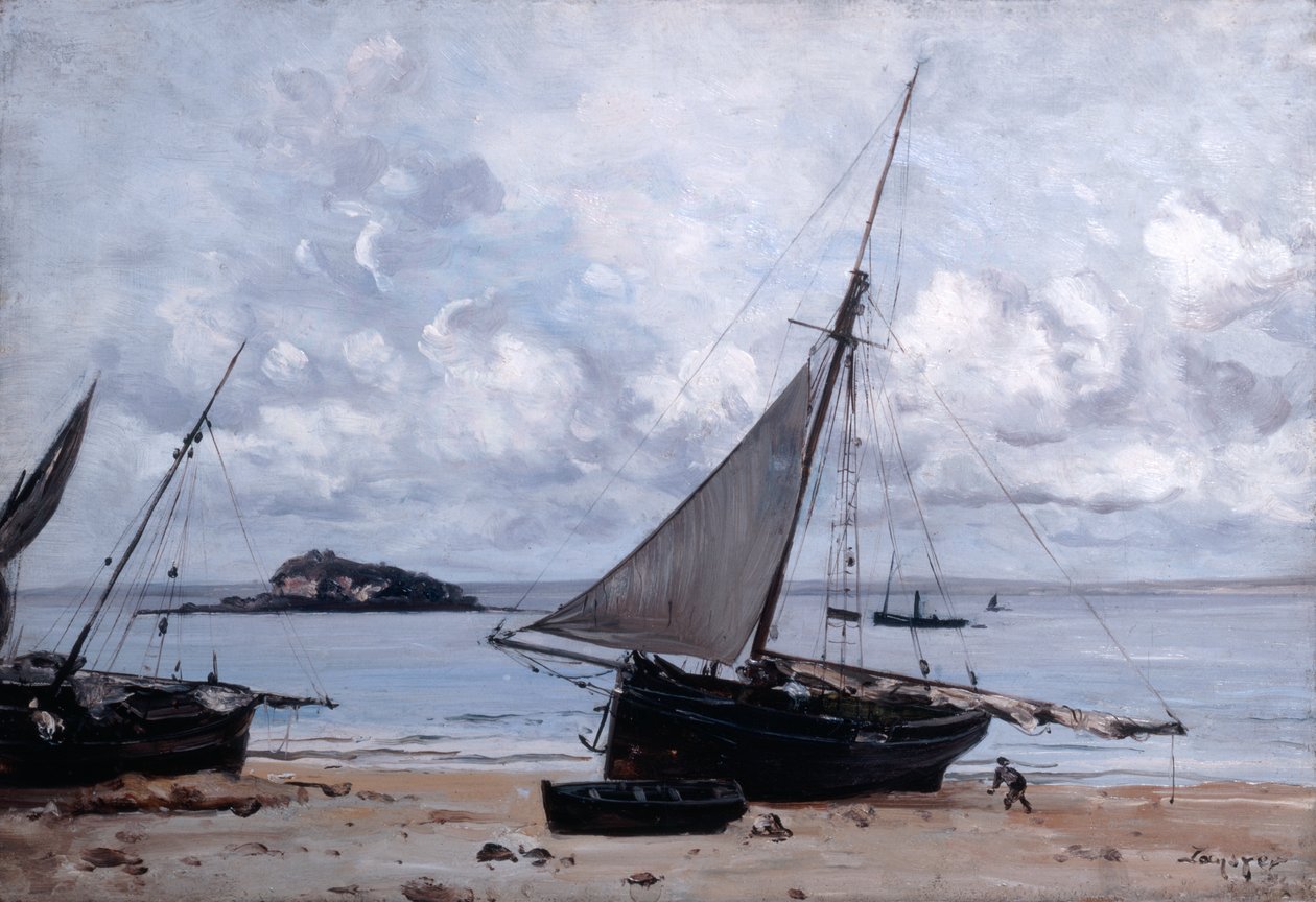 Strandede både ved St. Jean, 1884 af Emmanuel Lansyer