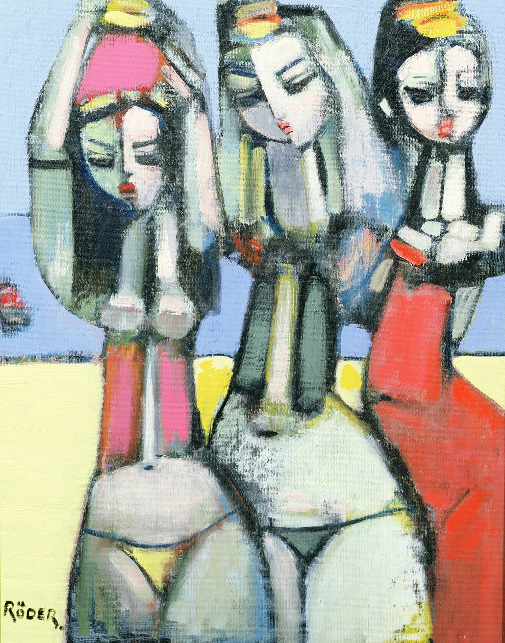 Friends, 2007 (olie på lærredstavle) af Endre Roder