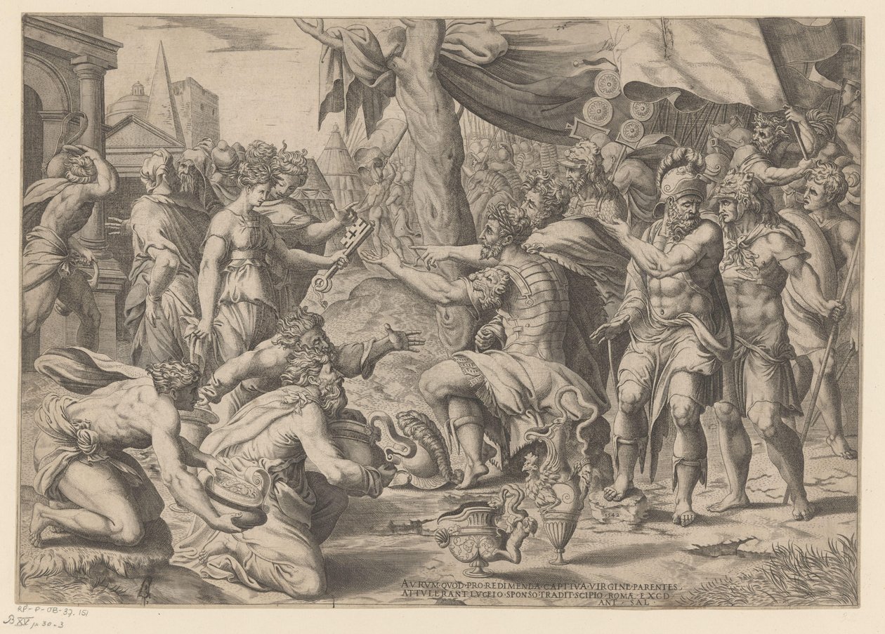 Scipio får gaver af Enea Vico (possibly)