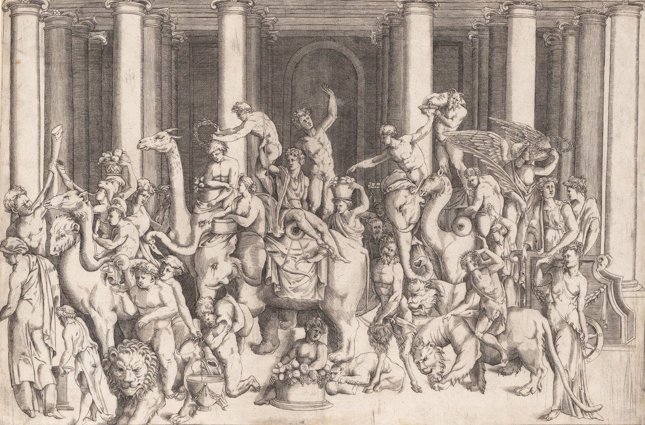 Den indiske triumf af Bacchus, ca. 1542. af Enea Vico.