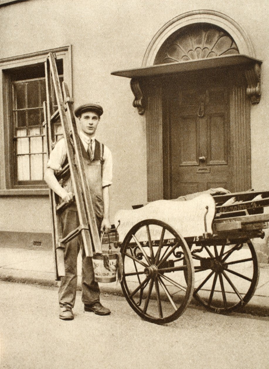 En Islington vinduespudser, fra Wonderful London, udgivet 1926-27 (fotogravure) af English Photographer