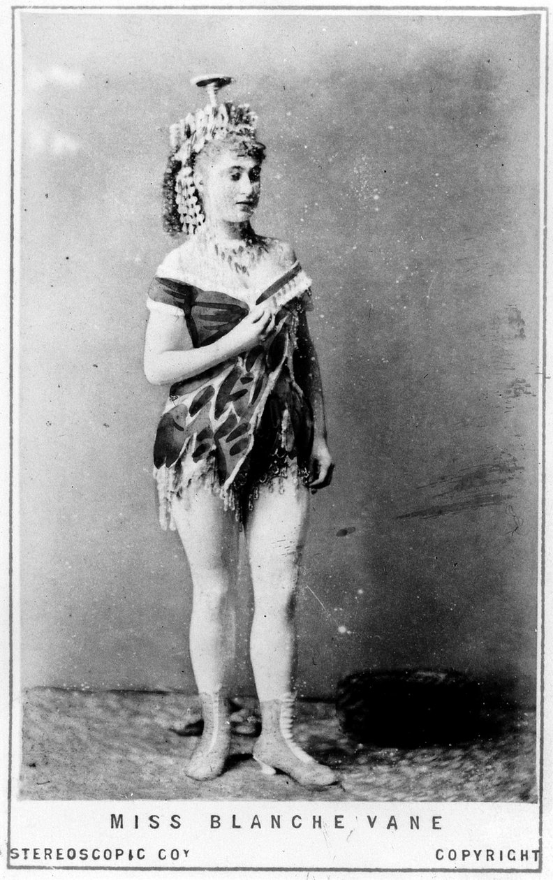 Visitkort af Miss Blanche Vane, ca. 1855 (albumin print) af English Photographer