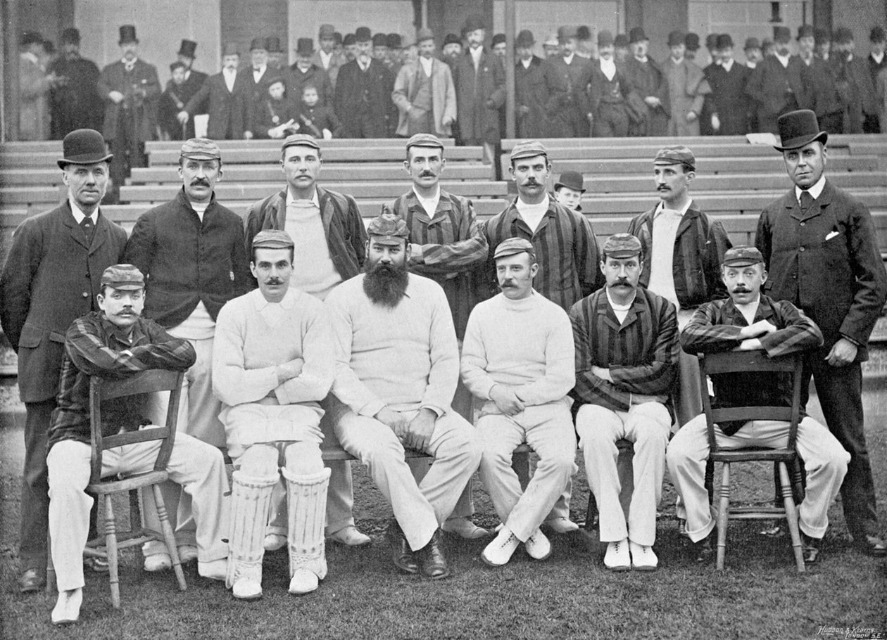 Lord Sheffields Englands hold på turné i Australien, 1891-92, fra Famous Cricketers and Cricket Grounds, udgivet af Hudson og Kearns, 1895 af English Photographer