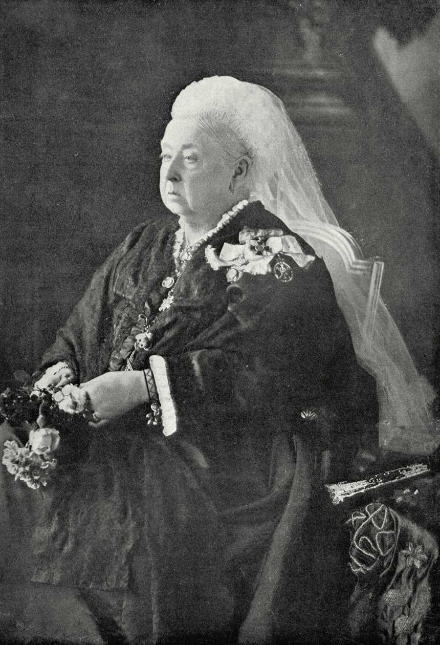 Dronning Victoria (1819-1901) ca. 1899 (sort-hvidt fotografi) af English Photographer