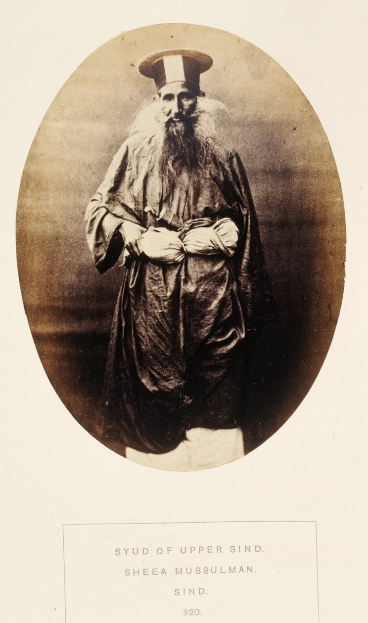 Syud of Upper Sind, Sheea Mussulman, Sind, fra The People of India, af J. Forbes Watson, udgivet 1868 (albummet tryk) af English Photographer