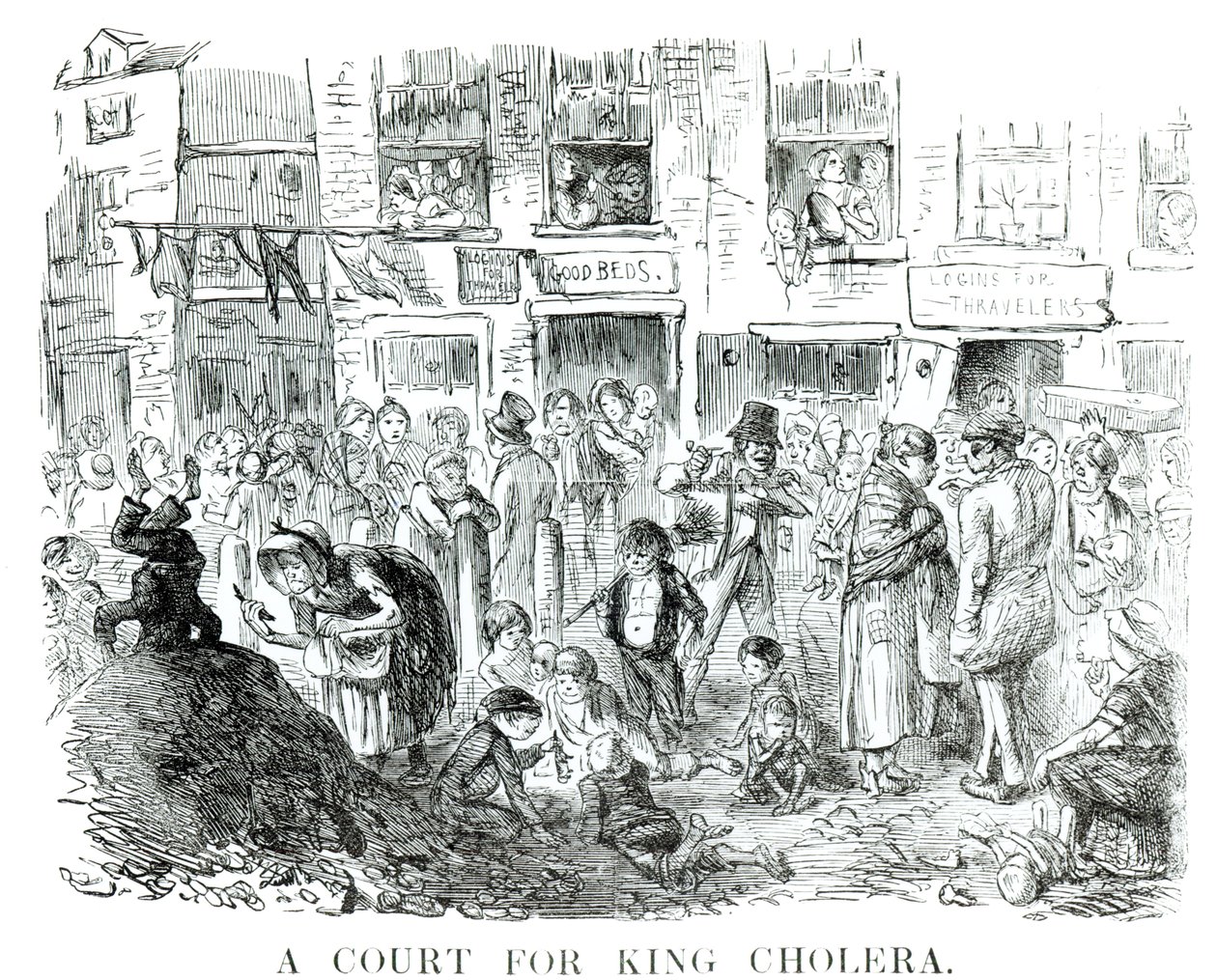 En domstol for kong kolera, 1852 af English School