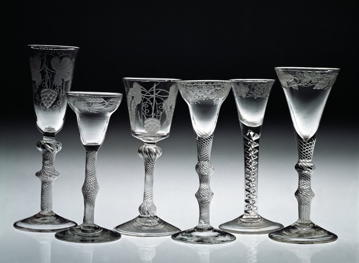 Air-twist briller, 1750-60 (glas) af English School