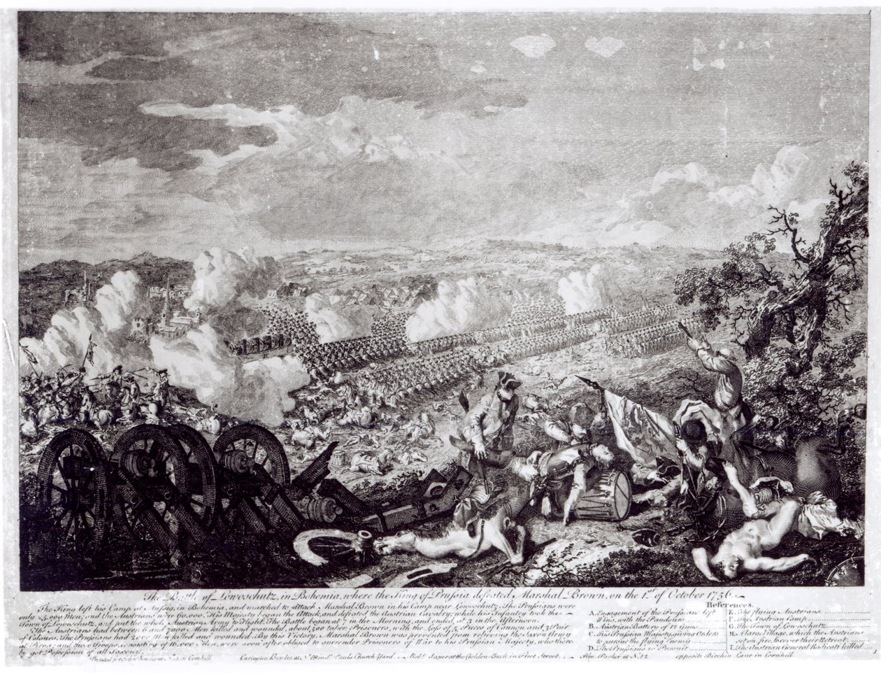 Slaget ved Lobositz, 1. oktober 1756 af English School