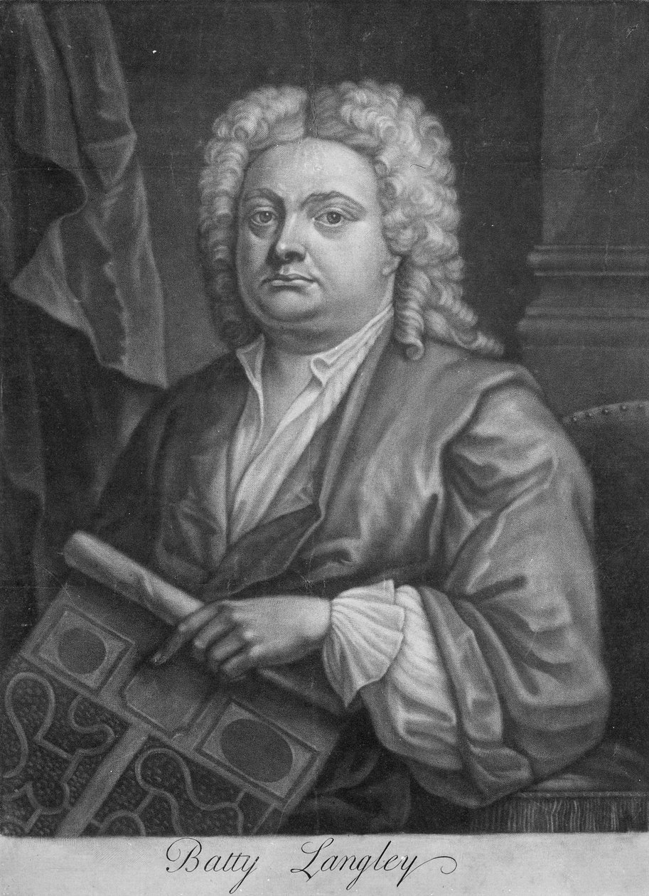 Batty Langley, tryk lavet af J. Carwitham, 1741 (mezzotint) af English School