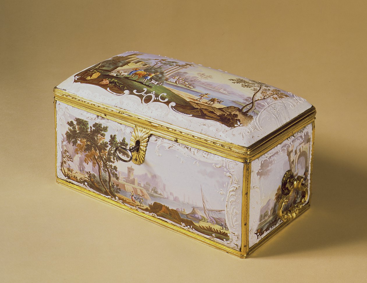 Bilston te-caddy, 1770 (emalje) af English School