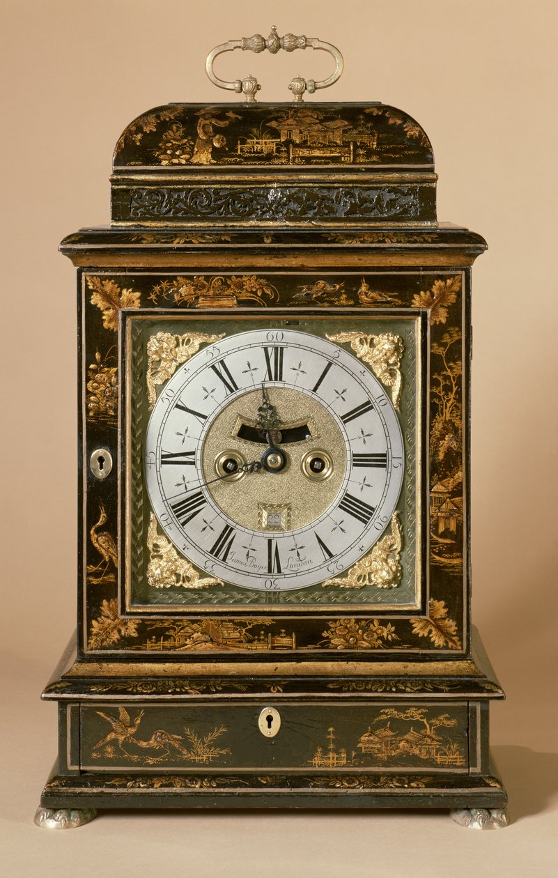 Beslagsur, værk af James Boyce, ca. 1705 (sort lak) af English School