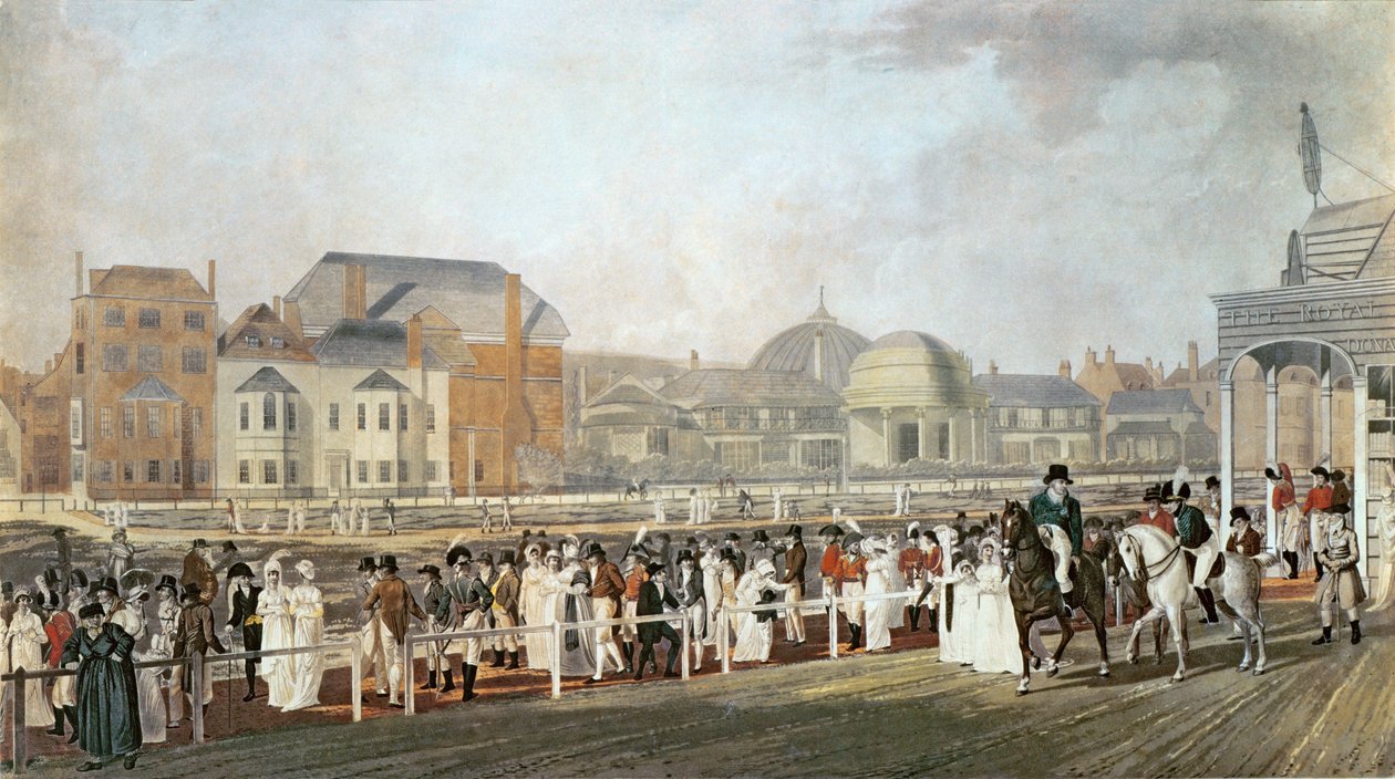 Brighton: The Old Pavilion og Steyne indgraveret af Charles Richards af English School