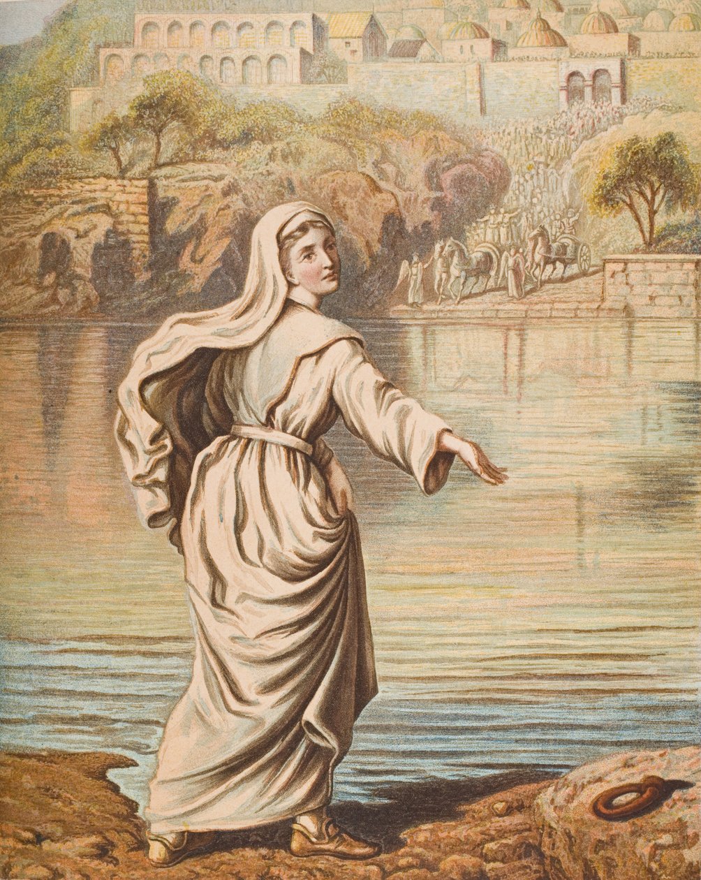 Christiana går ind i floden, illustration fra 