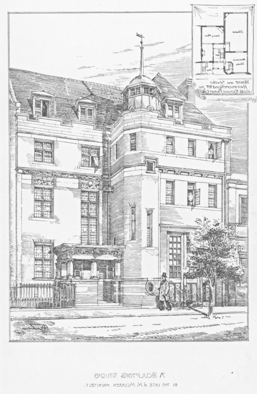 Design til et billedhuggeratelier, 1889 af English School