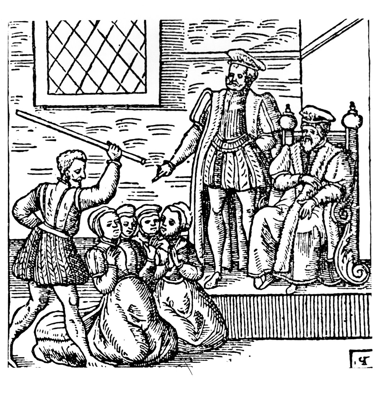 James I (1566-1625) af England og VI af Skotland undersøger North Berwick-heksene, fra 
