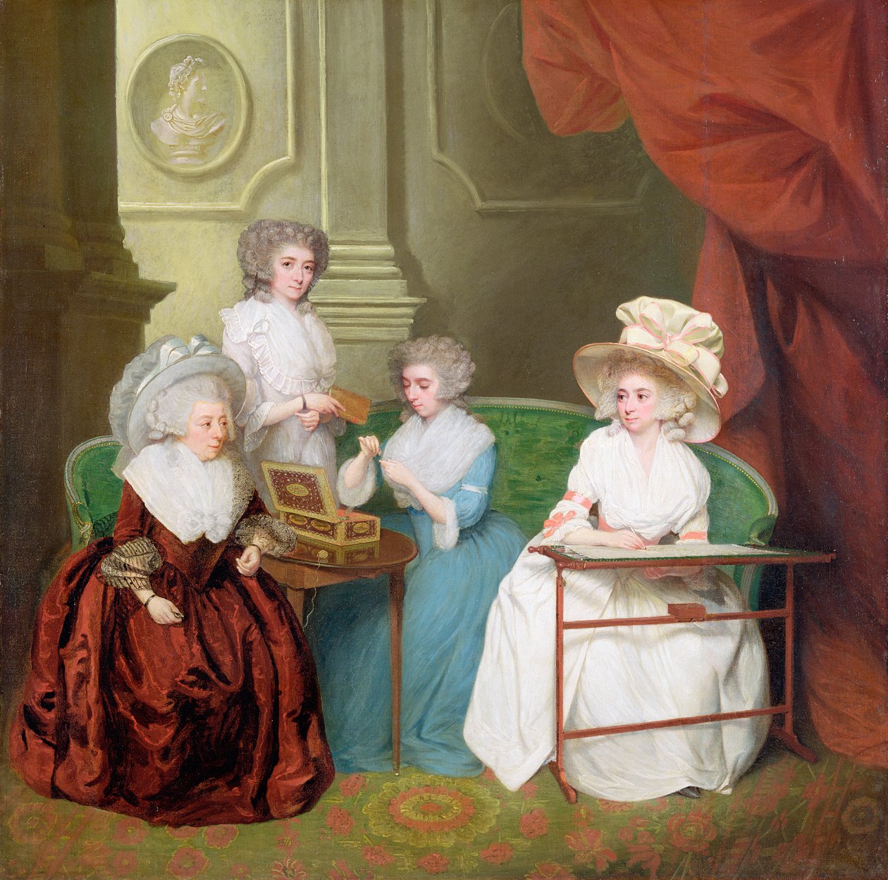 Lady Jane Mathew og hendes døtre, ca.1790 af English School